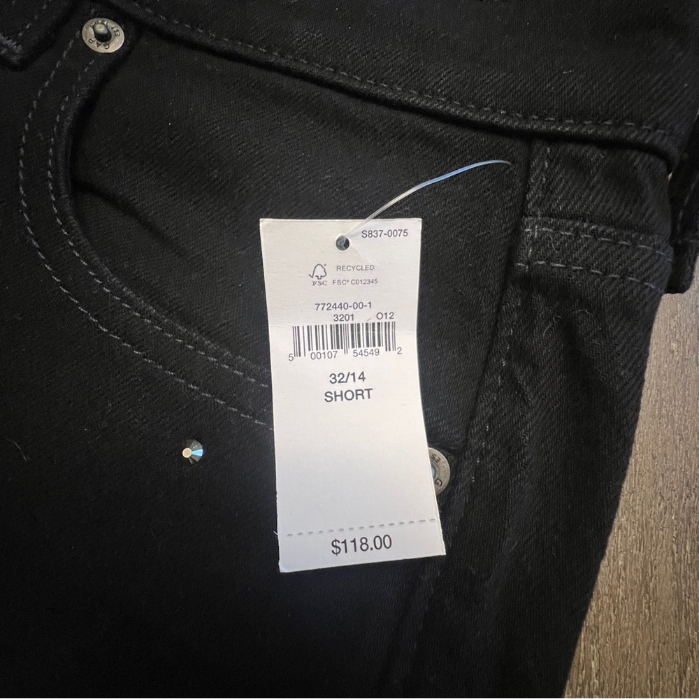 High Rise Rhinestone Cheeky Straight Jeans - Picture 4 of 7